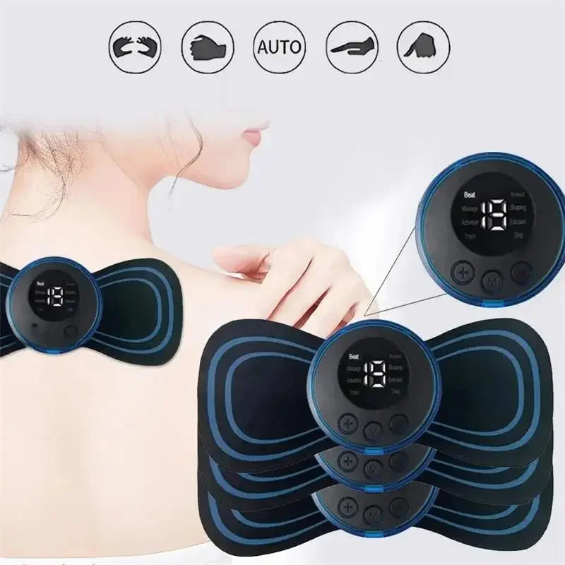 Electric Neck Massager Mini Cervical Back Patch Muscle Relieve Fatigue Stimulator Massageador Mat Pad Home Use Massage Tool